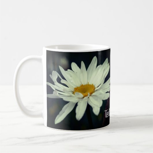 White Daisy Flower Personalized Koffiemok (Links)