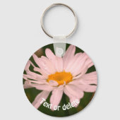 White Daisy Flower Personalized Sleutelhanger (Voorkant)