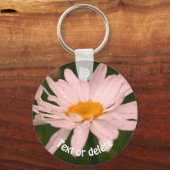 White Daisy Flower Personalized Sleutelhanger (Voorkant)