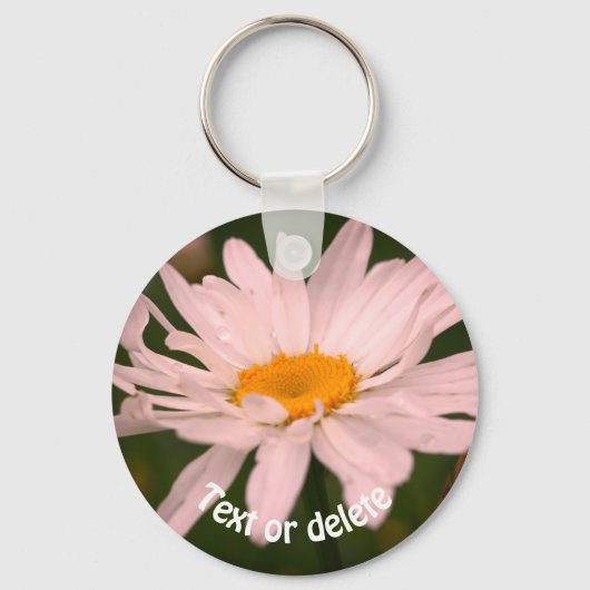 White Daisy Flower Personalized Sleutelhanger (Achterkant)
