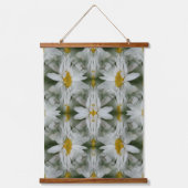 White Daisy Flower Petals Abstract Hangend Wandkleed (Voorkant)