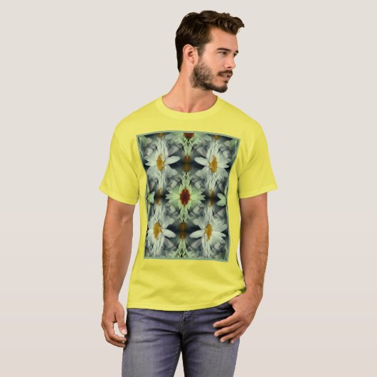 White Daisy Flower Petals Abstract T-shirt (Voorkant volledig)