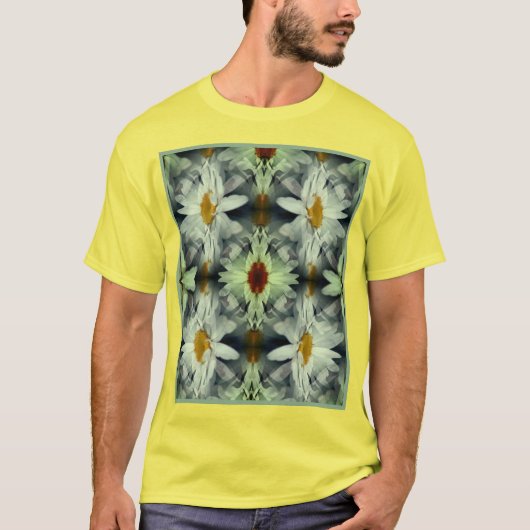 White Daisy Flower Petals Abstract T-shirt (Voorkant)