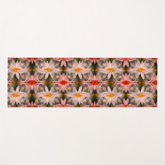 White Daisy Flower Petals Abstract Yogamat (Voorkant (horizontaal))