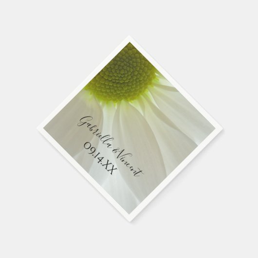 White Daisy Flower Petals Wedding Servetten (Hoek)