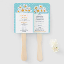 White Daisy Flower Polkadot Pattern Wedal Wedding