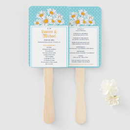 White Daisy Flower Polkadot Pattern Wedal Wedding Handwaaier