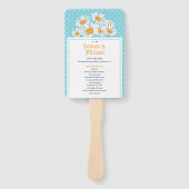 White Daisy Flower Polkadot Pattern Wedal Wedding Handwaaier (Voorkant)