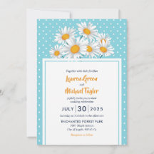 White Daisy Flower Polkadot Pattern Wedal Wedding