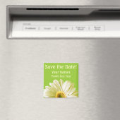 White Daisy Flower Save the Date Custom Magneet (Insitu (Vaatwasser))