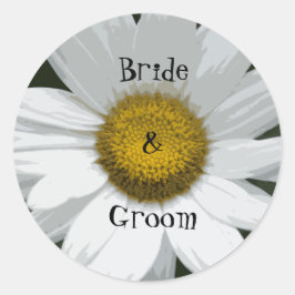 White Daisy Flower Wedding Envelope zegels