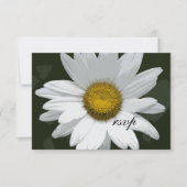 White Daisy Flower Wedding RSVP Response Kaart (Voorkant)
