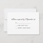 White Daisy Flower Wedding RSVP Response Kaart (Achterkant)