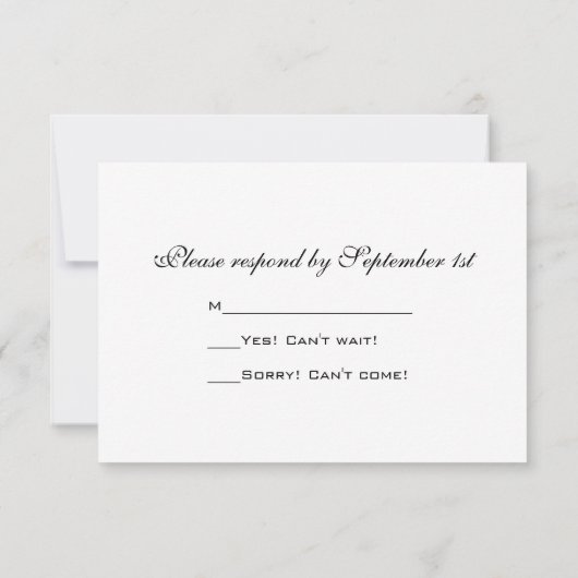 White Daisy Flower Wedding RSVP Response Kaart (Achterkant)