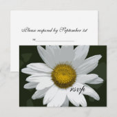 White Daisy Flower Wedding RSVP Response Kaart (Voorkant / Achterkant)