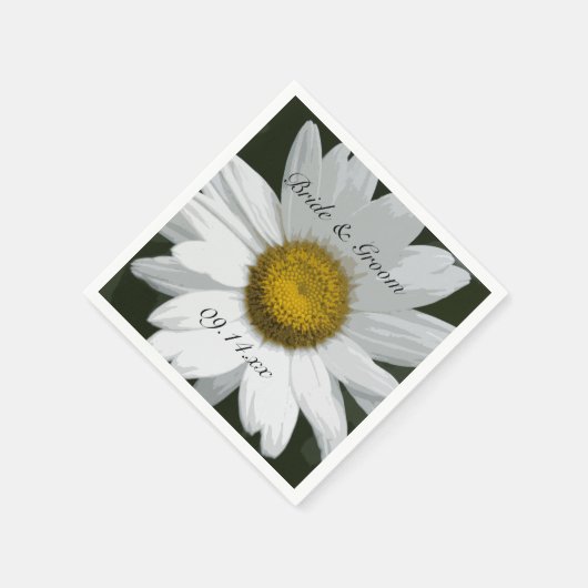 White Daisy Flower Wedding Servetten (Hoek)