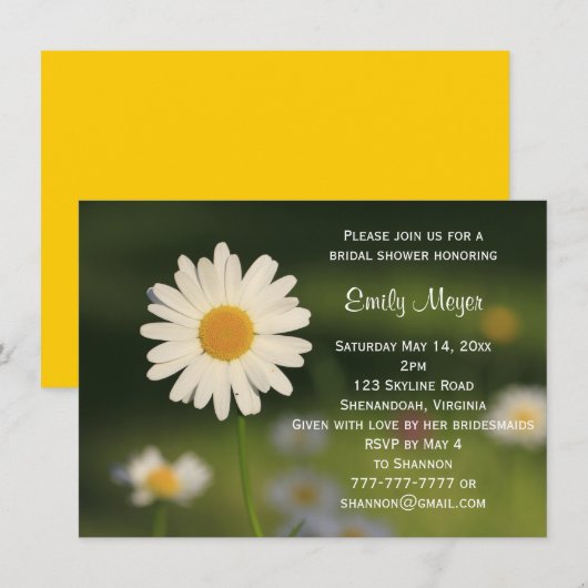 White Daisy Flower Wedding Vrijgezellenfeest Kaart (Voorkant / Achterkant)