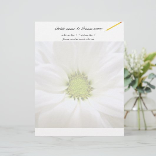 white daisy flower weddings custom briefhoofd (Staand voorkant)