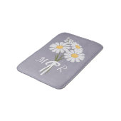 White Daisy Flowers Bouquet Monogram op Lavender Badmat (Gekanteld)