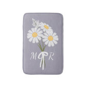 White Daisy Flowers Bouquet Monogram op Lavender Badmat (Voorkant Verticaal)