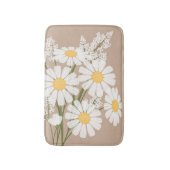 White Daisy Flowers Bouquet op Beige Badmat (Voorkant Verticaal)