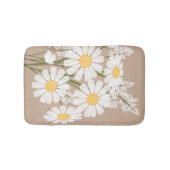 White Daisy Flowers Bouquet op Beige Badmat (Voorkant)