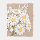 White Daisy Flowers Bouquet op Beige Fleece Deken (Voorkant)