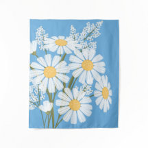 White Daisy Flowers Bouquet op Blue