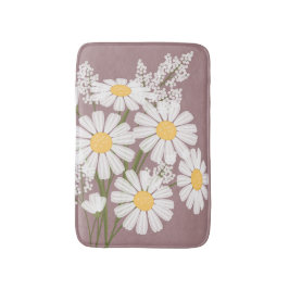 White Daisy Flowers Bouquet op Dark Pink Badmat