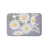 White Daisy Flowers Bouquet op Lavender Badmat (Voorkant)