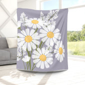White Daisy Flowers Bouquet op Lavender Fleece Deken