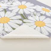 White Daisy Flowers Bouquet op Lavender Sherpa Deken (3/4)