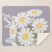 White Daisy Flowers Bouquet op Lavender Sherpa Deken (Voorkant (horizontaal))