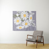 White Daisy Flowers Bouquet op Lavender Wandkleed (In Situ (horizontaal))