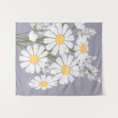 White Daisy Flowers Bouquet op Lavender Wandkleed (Voorkant (horizontaal))