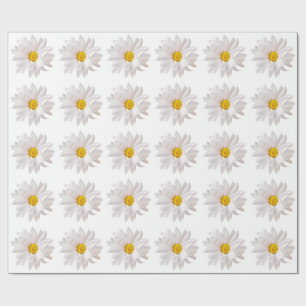 White Daisy Flowers Daisies Flower Floral Sjabloon Cadeaupapier