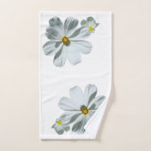White Daisy Flowers Floral Bath Towel Set Bad Handdoek (Handdoek)