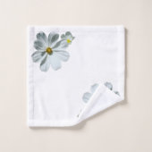 White Daisy Flowers Floral Bath Towel Set Bad Handdoek (Wasdoekje)