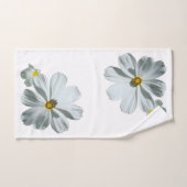 White Daisy Flowers Floral Bath Towel Set Bad Handdoek (Handdoek)