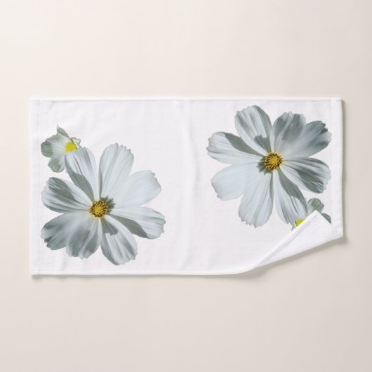 White Daisy Flowers Floral Bath Towel Set Bad Handdoek (Handdoek)