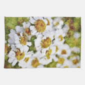 White Daisy Flowers - Kunst keukenhanddoek schilde (Horizontaal)