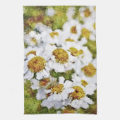 White Daisy Flowers - Kunst keukenhanddoek schilde (Verticaal)