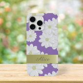 White Daisy Flowers Paars Floral Case-Mate iPhone Case