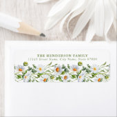 White Daisy Flowers Retouradres Labels (Insitu)