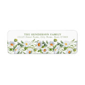 White Daisy Flowers Retouradres Labels (Voorkant)