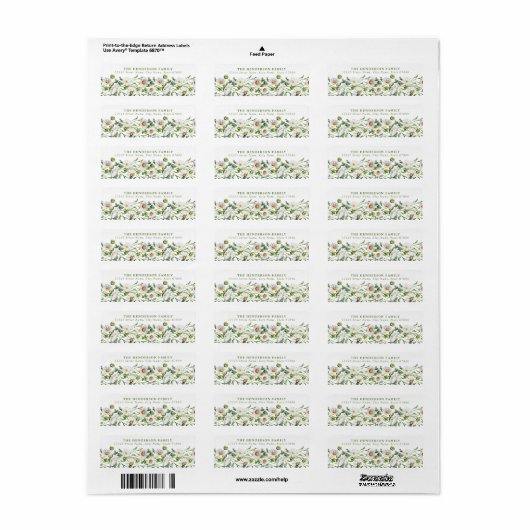 White Daisy Flowers Retouradres Labels (Full Sheet)
