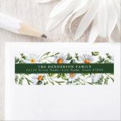 White Daisy Flowers Return Address Labels (Insitu)