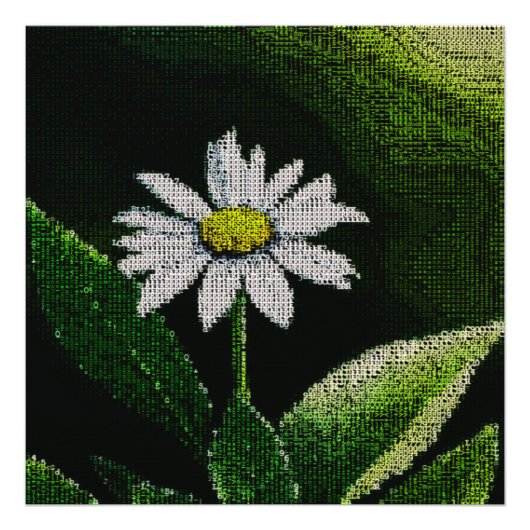 WHITE DAISY FOTO AFDRUK (Voorkant)