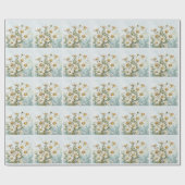 White Daisy Garden met lieveheersbeestjes Botanisc Cadeaupapier (Vlak)