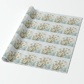 White Daisy Garden met lieveheersbeestjes Botanisc Cadeaupapier (Uitgerold)